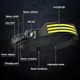 COB LED Head Lamp Flashlight Sensor Headlight USB … in Kajang - Image 1