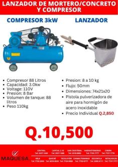 COMPRESOR Y LANZADOR DE MORTERO-CONCRETO en Quetzaltenango - Imagen 2