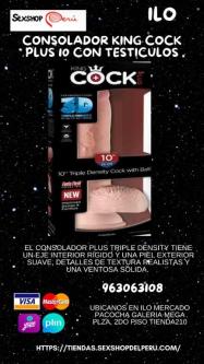 CONSOLADOR KING COCK PLUS 10 CON TESTICULOS en Ilo - Imagen 1