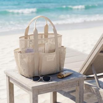 CRUNCHCRAFT​ Mesh Beach Bag, Multi Functional Pockets … in Singapore - Image 1