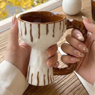 CURTES Ceramic Coffee Cup, Irregular Design Unique Handmade … in Kajang - Image 1