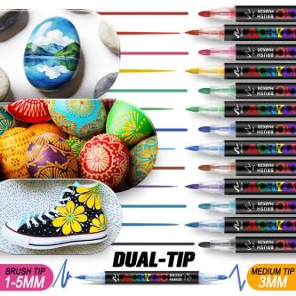 Chen Rui Marker Pen Set Double-headed Paint Permanent … in Singapore - Image 1