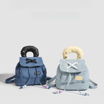 Cilks Denim Backpack College Style Backpack Contrast Color … in George Town - Image 1