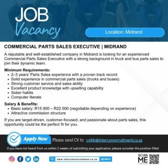 Commercial Part Sales Executive - Midrand in Sandton - Image 1
