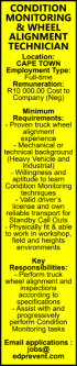Condition Monitoring and Wheel Alignment Technician in Mossel Bay - Image 1