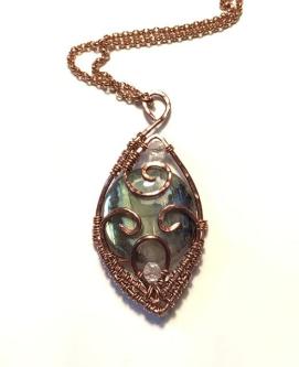 Copper Wire Wrap Labradorite Pendant in Waterbury - Image 1