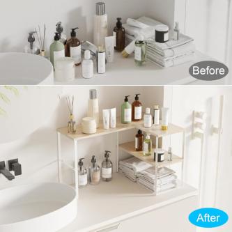 Corner Counter Shelf Stand 2-Tier, Adjustable & Stackable … in Bishan - Image 1