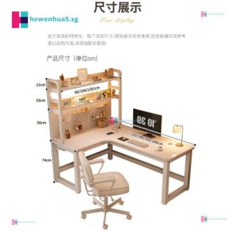 Corner Desk Home Study Desk Hutch All-In-One Table Corner … in Singapore - Image 1