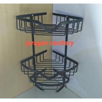 Corner Soap Rack Black Aluminum 3-Tier Shampoo Rack/ in Singapore - Image 1