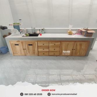 Custom Kitchen Set Kayu Solid Minimalis Jogja in Yogyakarta - Image 5