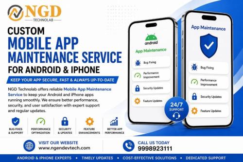 Custom Mobile App Maintenance Service for Android & iPhone | NGD in Kovalam - Image 1