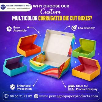 Custom Multicolor Corrugated Die Cut Boxes in Nāmakkal - Image 1