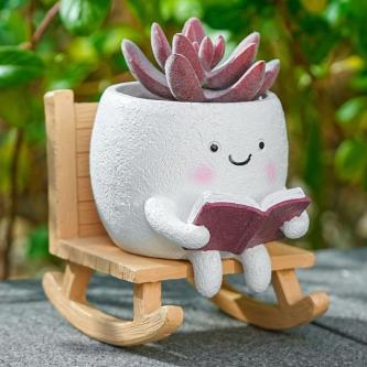 Cute Rocking Chair Potted Flowerpot Resin Crafts Plant … in Singapore - Image 1