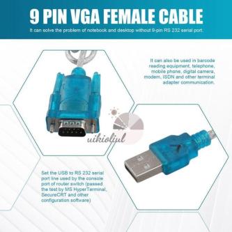 DB9 Computer Data Cable DB9 9 Pin VGA Female Cable USB to … in Singapore - Image 1