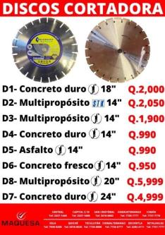 DISCOS PARA CORTADORA en Retalhuleu - Imagen 1
