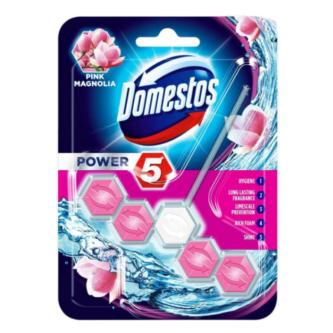 DOMESTOS POWER 5 LIME | PINK MAGNOLIA TOILET RIM BLOCK 55GRAMS in Singapore - Image 1
