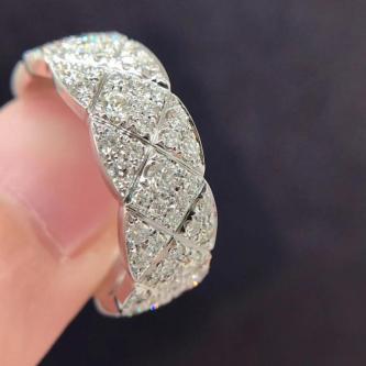 Diamond Layered Ring Simple Row Ring Micro-Set Full Diamond in Singapore - Image 1