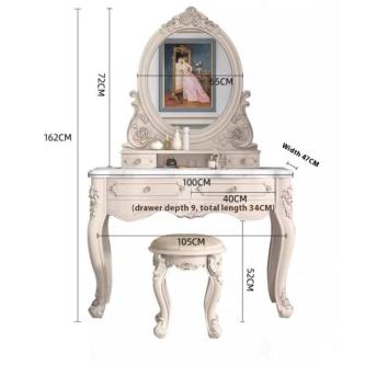Dressing Table Light Luxury Vanity Table High-Grade Solid … in Singapore - Image 1