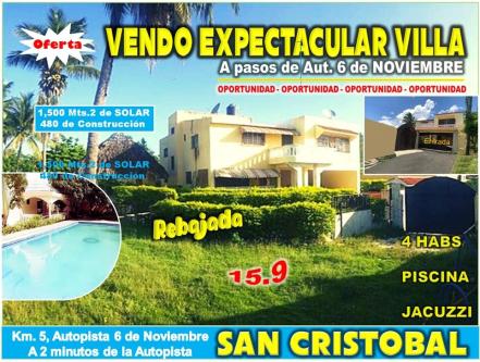 EL MEJOR NEGOCIO, INVIERTA EN ESTA VILLA EN SAN CRISTOBAL, Aut. en San Cristóbal - Imagen 1