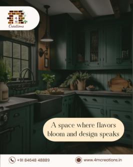Elegant Green Kitchen Where Style Meets Functionality in Kothaguda - Image 1