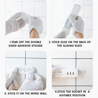 Extension Sticker Socket Holder Wall-Mounted Self-Adhesive … in Singapore - Image 1
