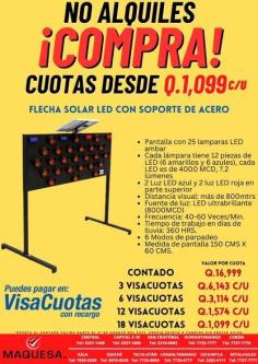 FLECHA LED SOLAR CON SOPORTE en Retalhuleu - Imagen 1