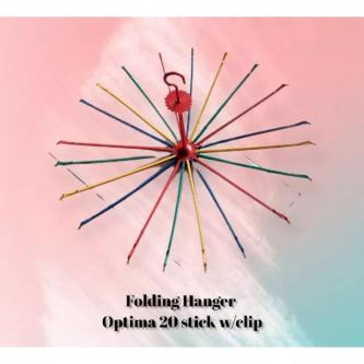 FOLDING HANGER OPTIMA FOLDING ROTATING 20 SPOKES COLORFUL STICK in Singapore - Image 1