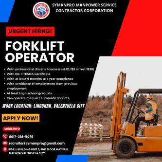 FORKLIFT OPERATOR in Valenzuela - Image 1