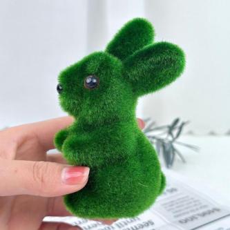 【Fast shipping】Rabbit Green Foam Flocking Simulation … in Singapore - Image 1
