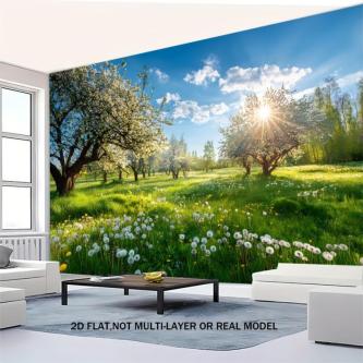 Flower Sea Polyester Tapestry Wall-Mounted Background Cloth … in Malacca Town - Image 1