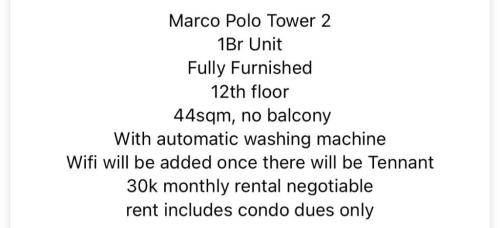 For Rent 1BR Studio Unit in Marco Polo Tower 2 in Boac - Image 8