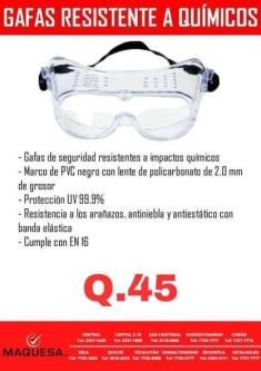 GAFAS RESISTENTES A QUIMICOS en Retalhuleu - Imagen 1