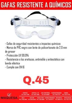 GAFAS RESISTENTES A QUÍMICOS en Quetzaltenango - Imagen 2