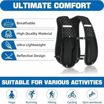 GLOBALOUTLET Reflective Running Vest Pack, Waterproof … in Malacca Town - Image 1