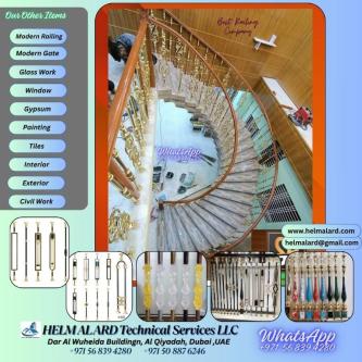 Glass railing, Brass Railing, Modern Railing, Marble railing in Abu Dhabi - Image 4