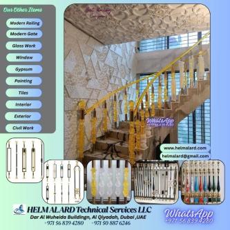 Glass railing, Brass Railing, Modern Railing, Marble railing in Abu Dhabi - Image 12