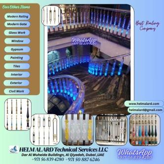 Glass railing, Brass Railing, Modern Railing, Marble railing in Abu Dhabi - Image 13