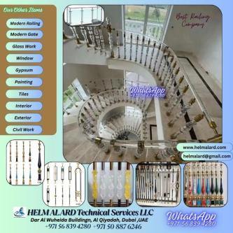 Glass railing, Brass Railing, Modern Railing, Marble railing in Abu Dhabi - Image 15