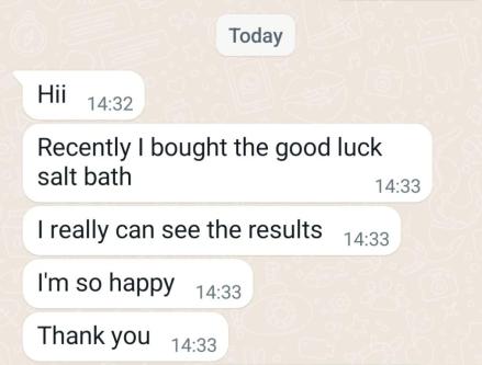 Good Luck Salt Bath - Client Testimony in Singapore - Image 1