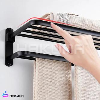 HAKUMA Matte Black Towel Rack Storage Rack Bath Towel Rack … in Singapore - Image 1