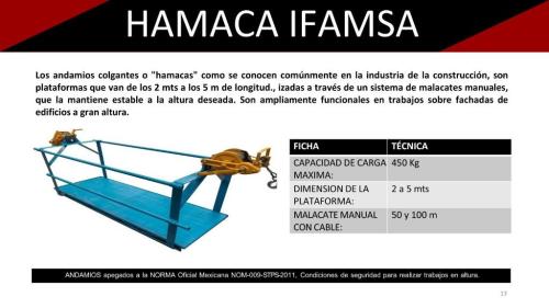 HAMACAS PARA TRABAJO IFAMSA en Puebla - Imagen 1