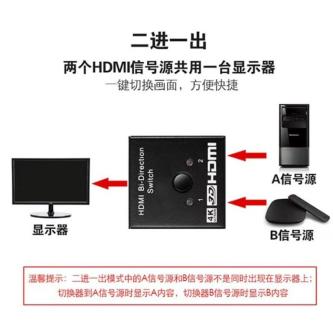 HDMIAB Two-Way Switcher Two-In One-Out 4K HD Switcher … in Malacca Town - Image 1