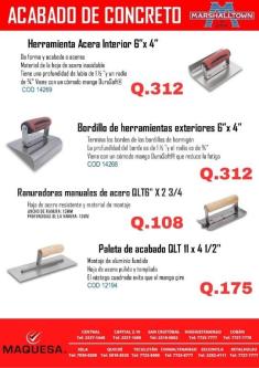 HERRAMIENTAS ACABADO DE CONCRETO en Quetzaltenango - Imagen 2