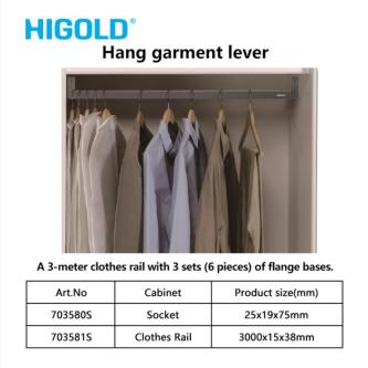 HIGOLD Hanging Rod Holder,Aluminium Rectangular Hanging Bracket in Singapore - Image 1