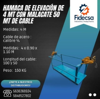Hamaca de elevación e 4m con malacates0 en Apan - Imagen 1