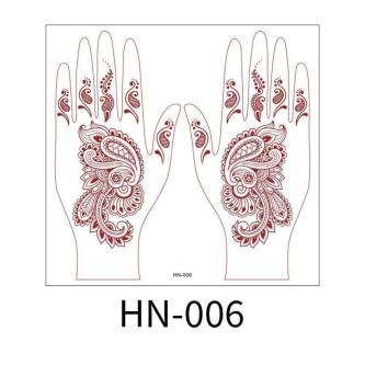 Henna Lace Hand Back Simulation Tattoo Sticker Event Red … in Kota Kinabalu - Image 1