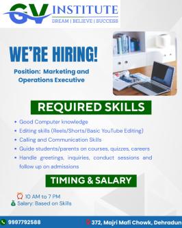 Hiring For Marketing and Operations Executive in Haridwar - Image 1