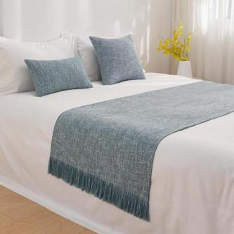 Hotel Bed Runner Protection Cotton Linen Solid Color King … in Singapore - Image 1