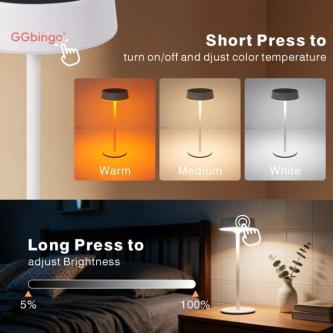IP55 Waterproof Table Lamp Wireless Solar Light Touch … in Singapore - Image 1