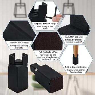 In stock-1Set Furniture Risers with Adjustable Screw Clamp … in Singapore - Image 1